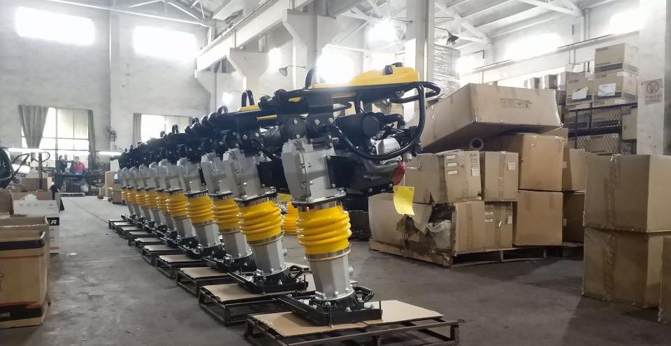 Original factory photo of a tamping rammer production line